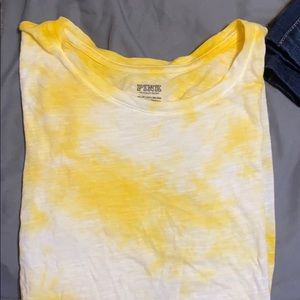 Victoria’s Secret PINK yellow tie-dye tee